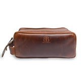 Genuine Leather Toiletry Bag for Men – Brown Travel Pouch Bag | Brut & Beau