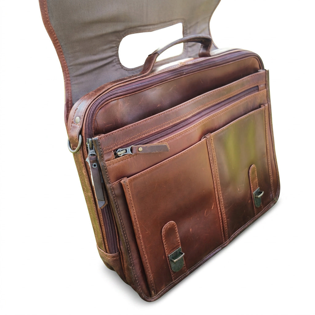 Vintage Leather Briefcase for Men | Brut & Beau